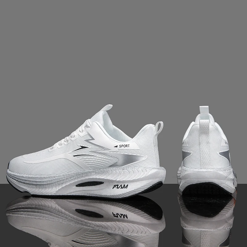 Marathon Racing Shoes Men Elastic Cushion Mesh Trainers