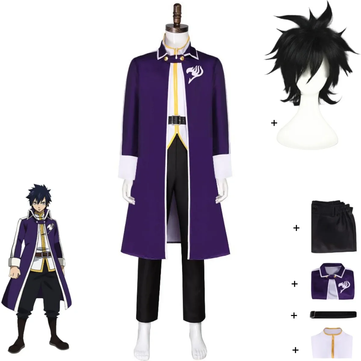 sachin and babi light blue dress Anime Cartoon Fairy Tail Cosplay Levy Shadow Gear Mcgarden Cos Woman Dress  Set Costume main image 0