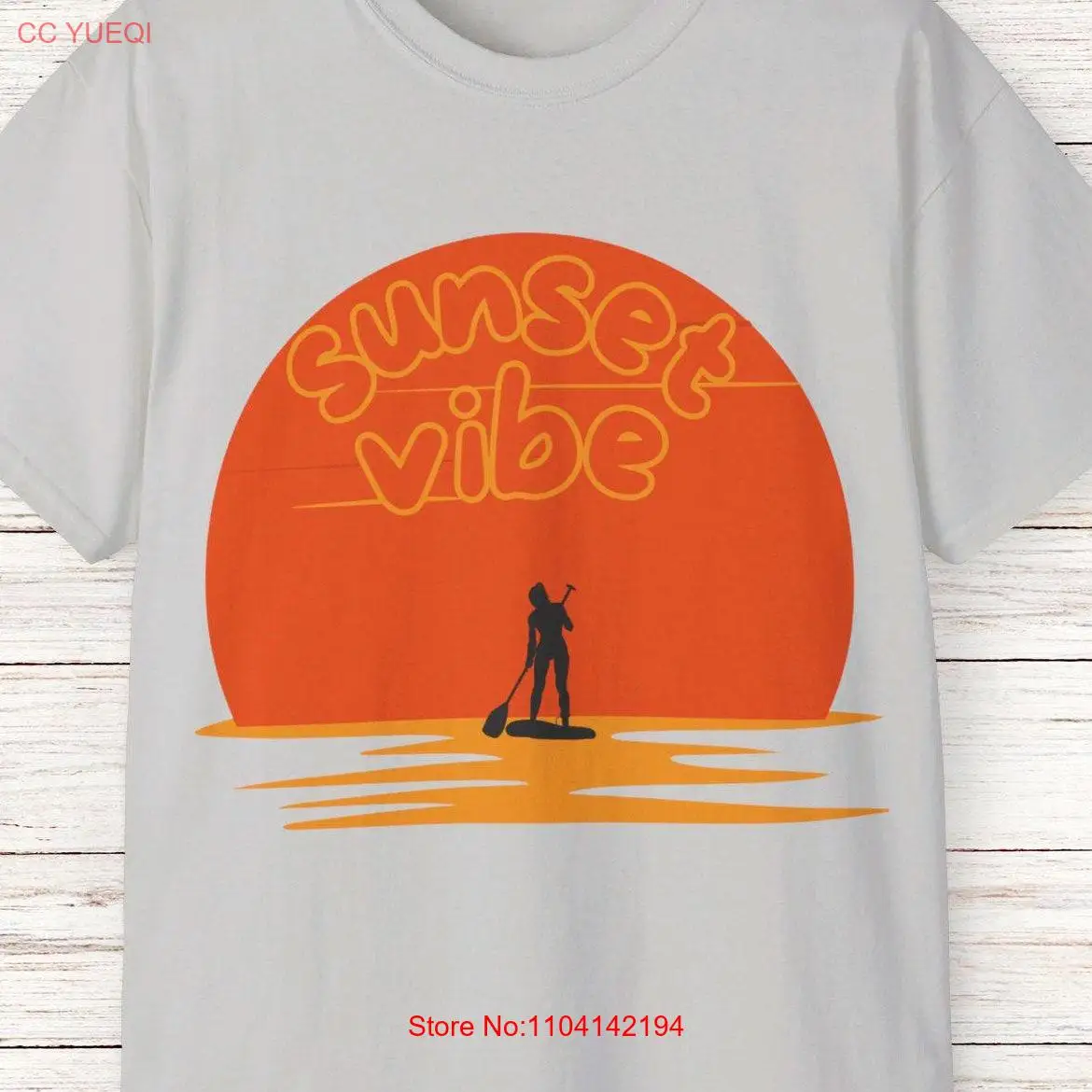 Sunset Vibes Paddle Boarding T Shirt for Beach Lovers Water Sports Enthusiasts Surfer Summer long or short sleeves