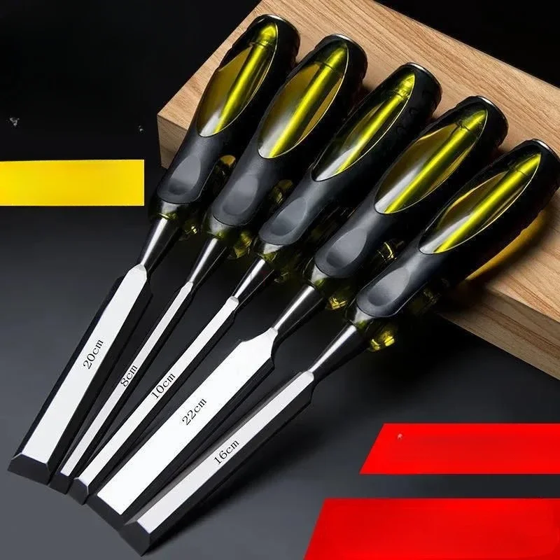 New Professional Woodworking Chisel Set Chrome Vanadium Alloy Steel Industrial Grade Carving Chisel Mouth Trimming Home Tool DIY