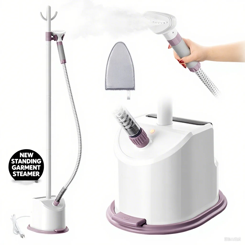 Economic 1500W Household Electric Garment Steamer Vertical Design Hanging Standing Option US Plug Plastic Laundry Appliance