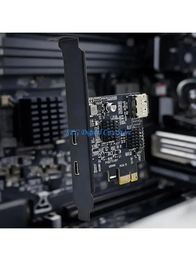 U75B Desktop PCIe Card with Type C Pair, DisplayPort Video Input and 5Gbps Transfer for Screen and Drive Connection at the Desk