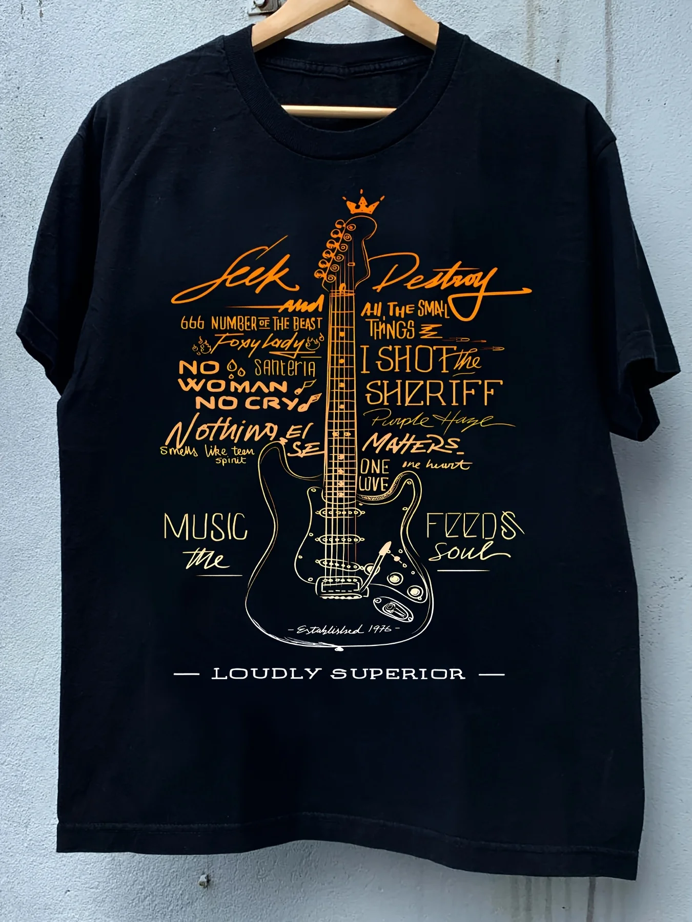 Men's Black Cotton Casual T-Shirt - "Music for The Soul" Graphic Print Round Neck Cotton Perfect for Everyday and Outdoor Wear