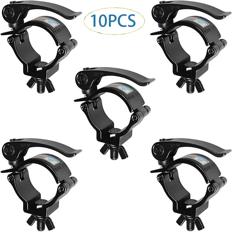 

10 Pack DJ Stage Lighting Clamps Truss Clamp for Moving Head Light Par Light Spotlight Fit 48-51mm OD Tubing Quick Release