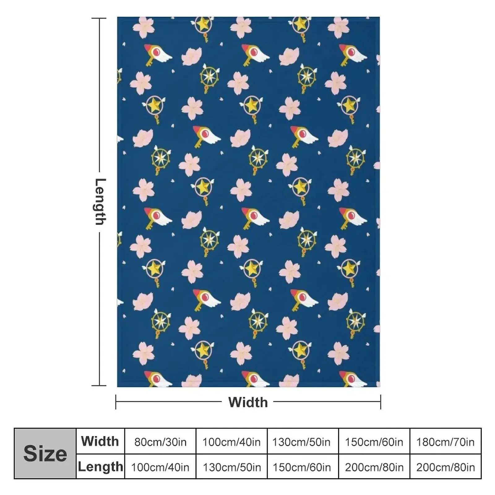 Card Captor Sakura - Staff Pattern Throw Blanket couch cozy soft plush fuzzy picnic outdoor blanket