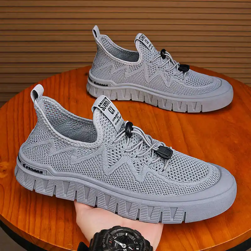 Zapatillas de deporte de color amarillo y grueso para hombre, zapatos tejidos coloridos para hombre, Boty para hombre, deportes, nueva cesta, novedades