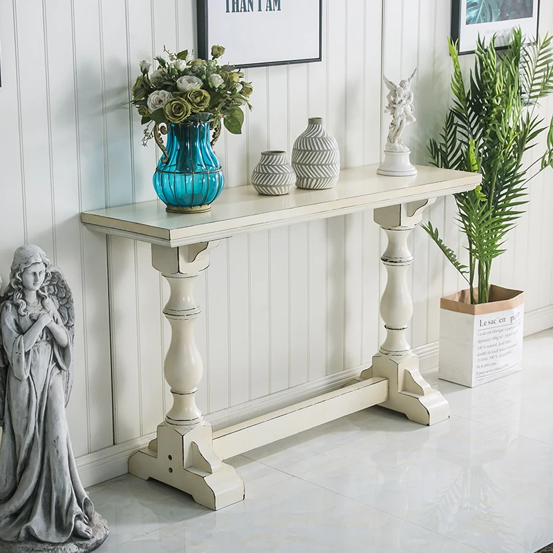 

American rural solid wood entrance table Zen antique table retro old view table