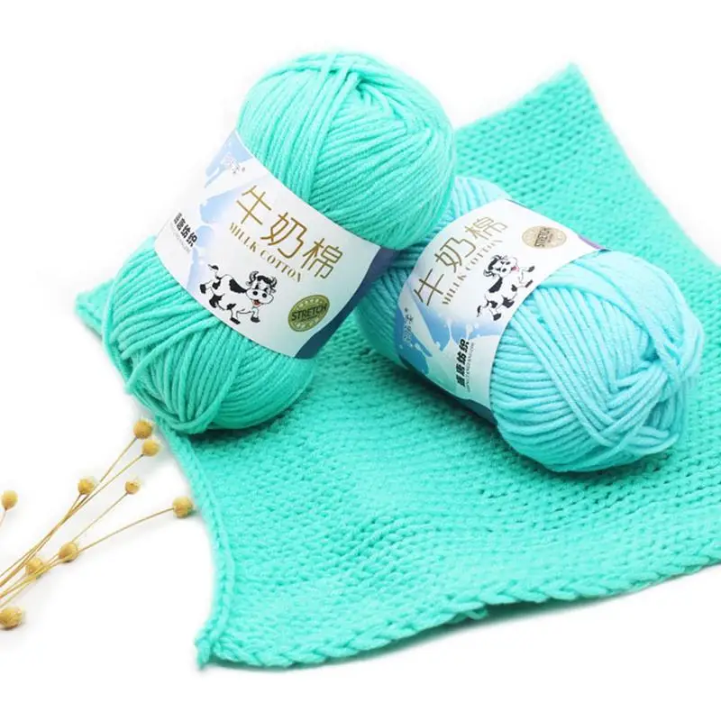 50g Soft Milk Cotton Knitting Yarn Anti-Pilling High Quality Knitting 5ply Cotton Yarn For Crochet Scarf Sweater Hat Doll Craft
