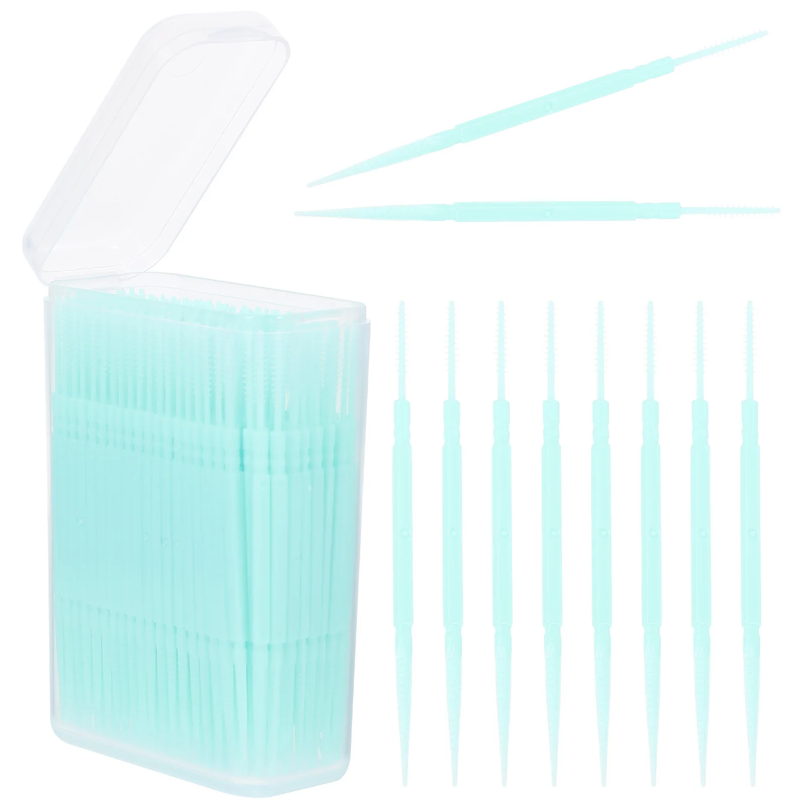 200pcs Interdental Brush Toothpick Double Head Soft Plaque Removal Clean Between Teeth Oral Care Tool Lightweight Portable Case