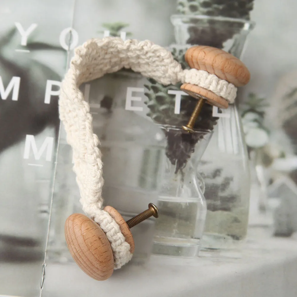 

1 pc Knob Door Ivory Color Furniture Door Knob Pull Durable Smooth Wooden Drawer Handle Furniture Handle Part