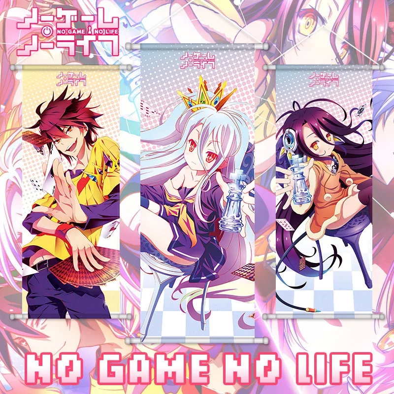 

NO GAME NO LIFE Anime Sora Shiro Scroll Canvas Wall Hanging Painting Home Decor Poster Wall Art Room Decoration Birthday Gift