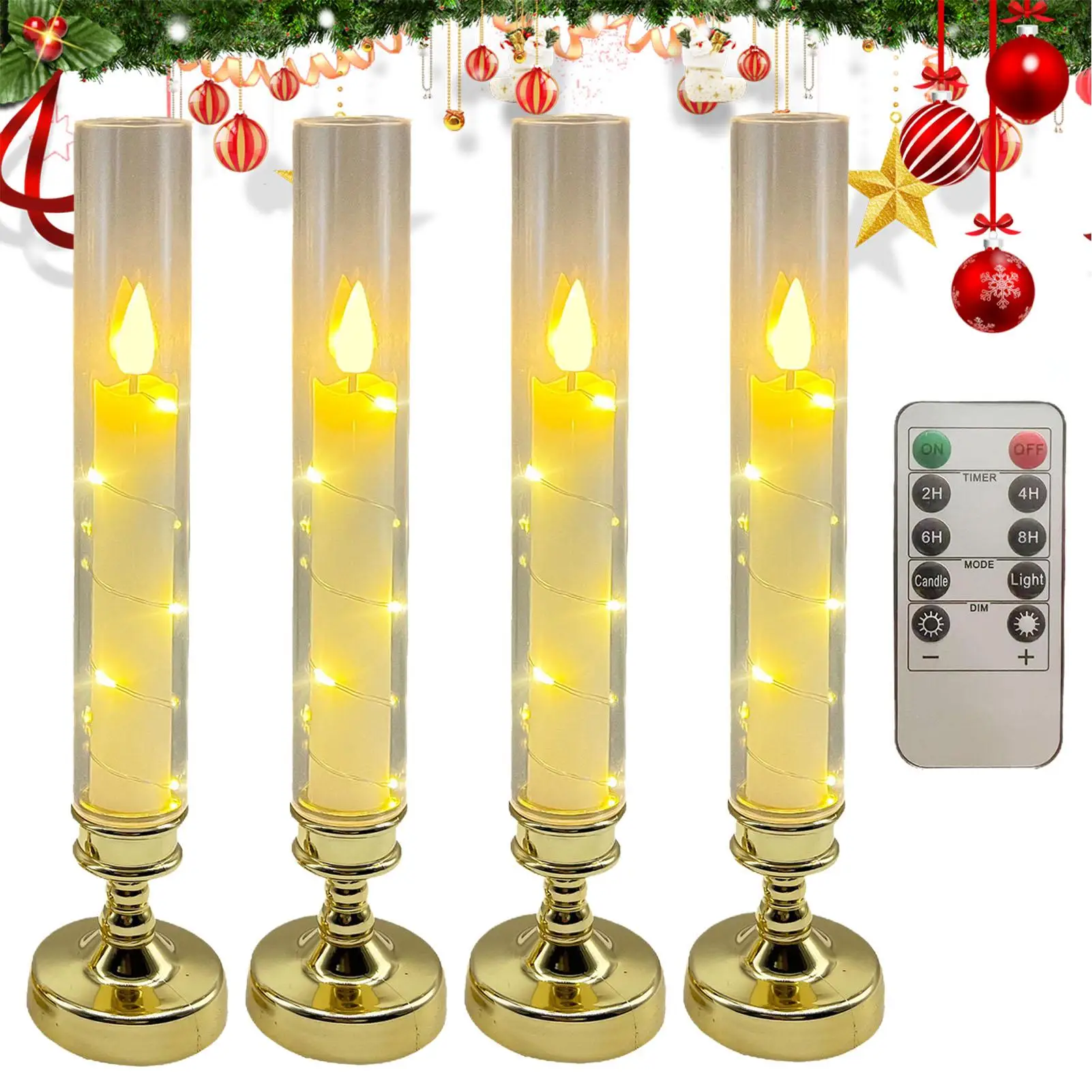 

LED Candles Light Flameless Night Light For Wedding Party Tables Decor Flickering Fake Candles Lamp With Remote Control