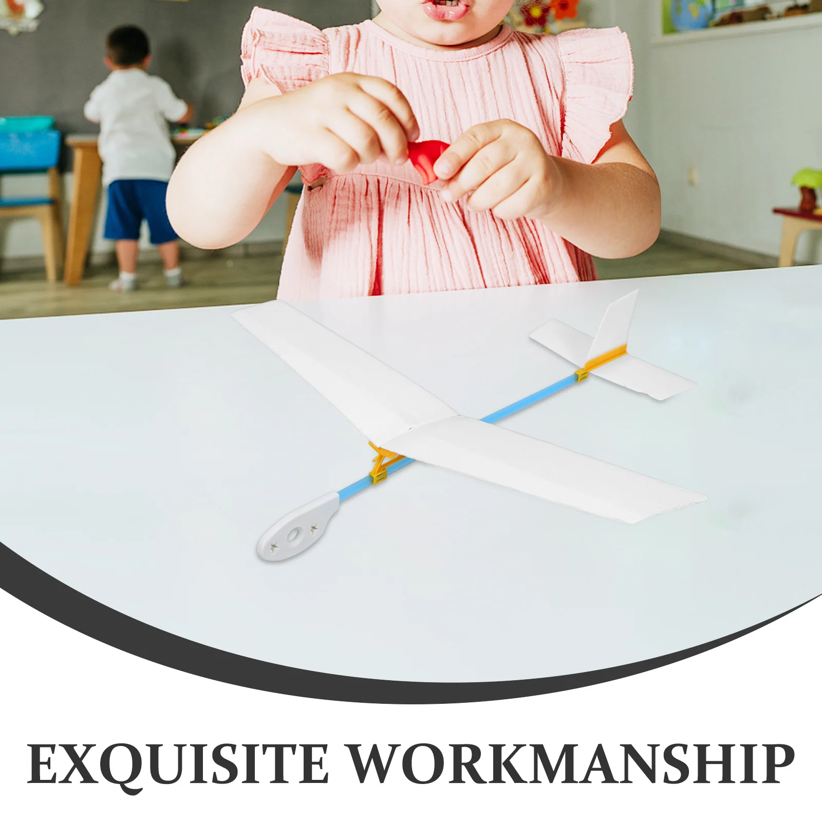Kit de avión planeador de madera para niños, juego de construcción de aviones de lanzamiento manual, artesanía educativa para familia voladora al aire libre, 2 uds.
