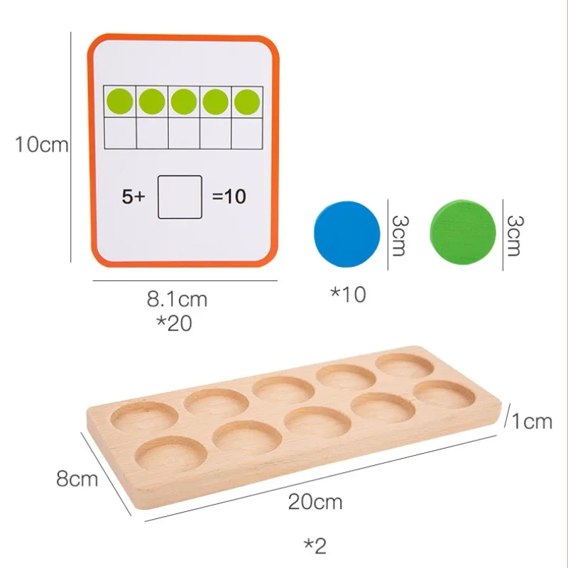 Houten Tien Raster Kinder Wiskunde Rekenkundig Speelgoed Kinderen Montessorimatical Sense Verlichting Logica Teelt Puzzel Speelgoed