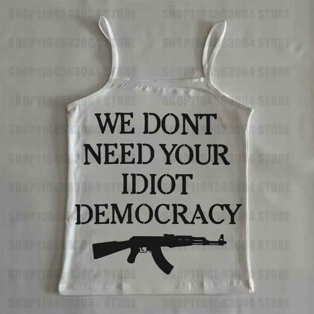 punk hip hop band letter print Vintage Y2k 90s Emo girl Tank Top Streetwear Harajuku Gothic Graph cute Streetwear crop Tops