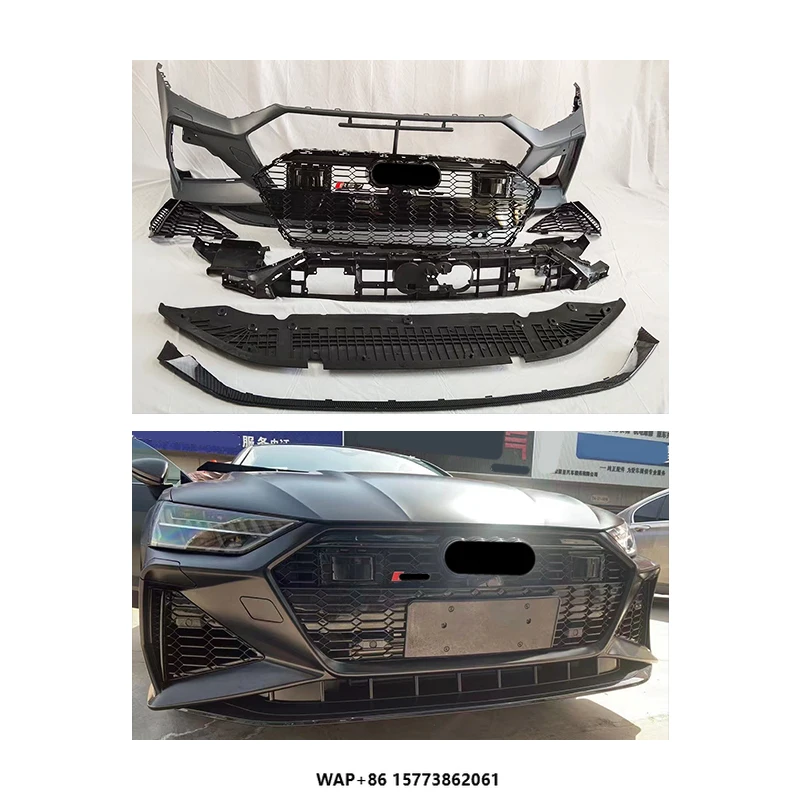 

New A7L 2021-2024 RS7 Front Bumper Body Kit with Fog Light for Au Di-Bolt-On Retrofit/Upgrade