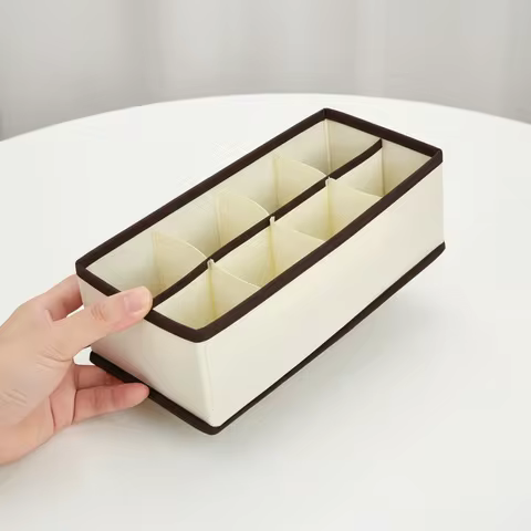4 Piece Set Fabric Grid Sorting Box-6/7/8/24 Grids Underwear Storage for Socks Bra Pants Scarf Tie Jeans-Drawer Style Organizer