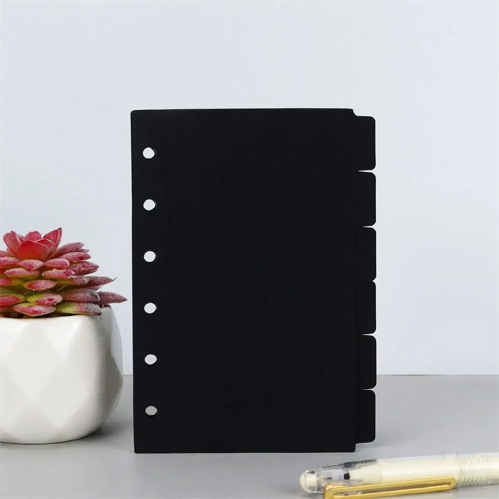 A5 A6 A7 Black Index Divider Cute 6 Holes For Binder Planner Notebook Stationery Notebook Paper Divider Accessories