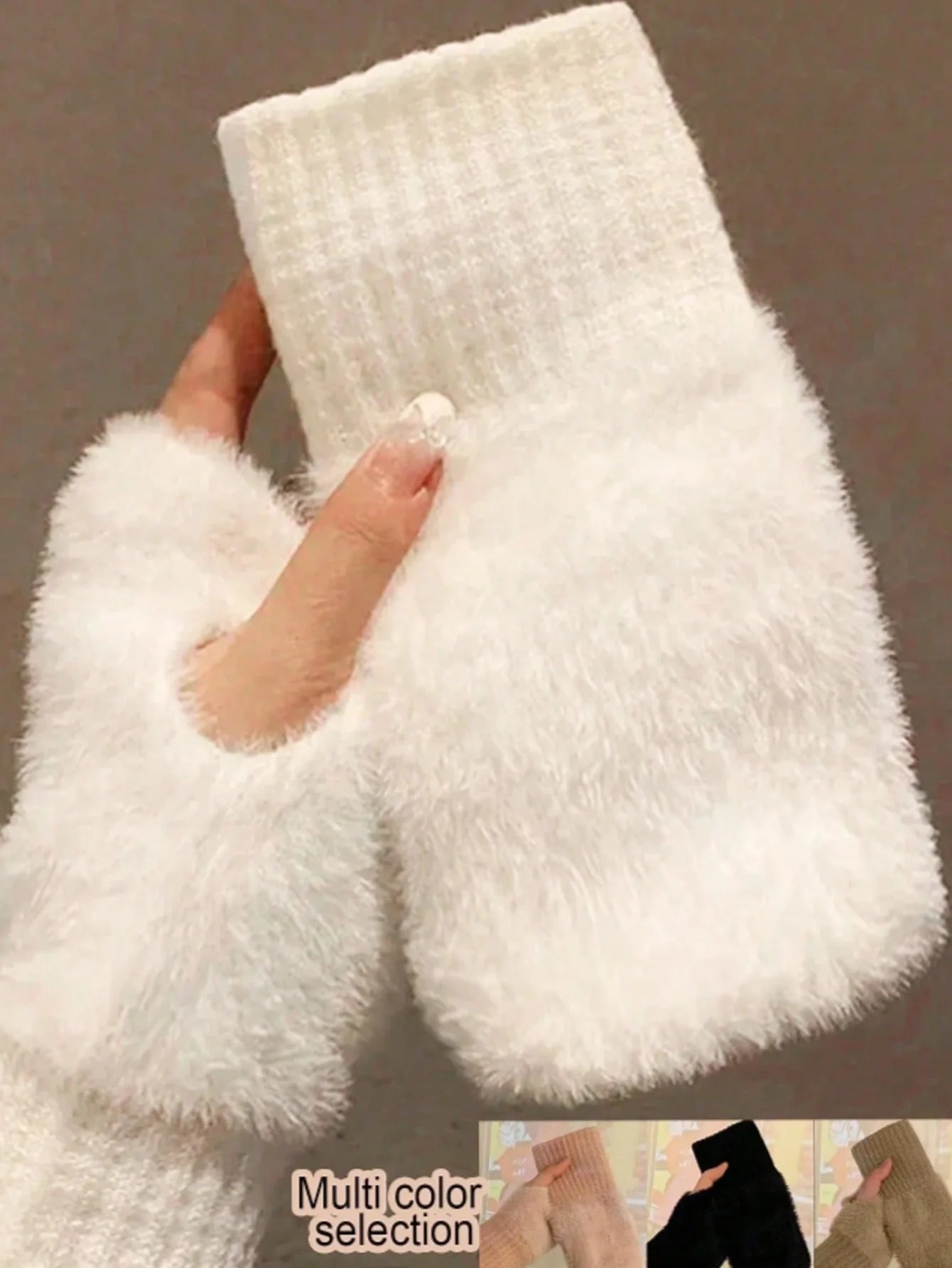 

Новые перчатки без пальцев из норкового флиса для женщин, мягкие, теплые, зимние, роскошные, однотонные, плюшевые, вязаные, без пальцев, для защиты от холода