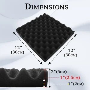 TOUO Acoustic Foam on the Fire-Proof Sponge, ses geçirmez, bir Kutu Yumurta, Stüdyo, Ev, Ses Emici, 6, 12, 24, 48 Adet panelde 12 büyük satış, köpük-akustik-no. 12