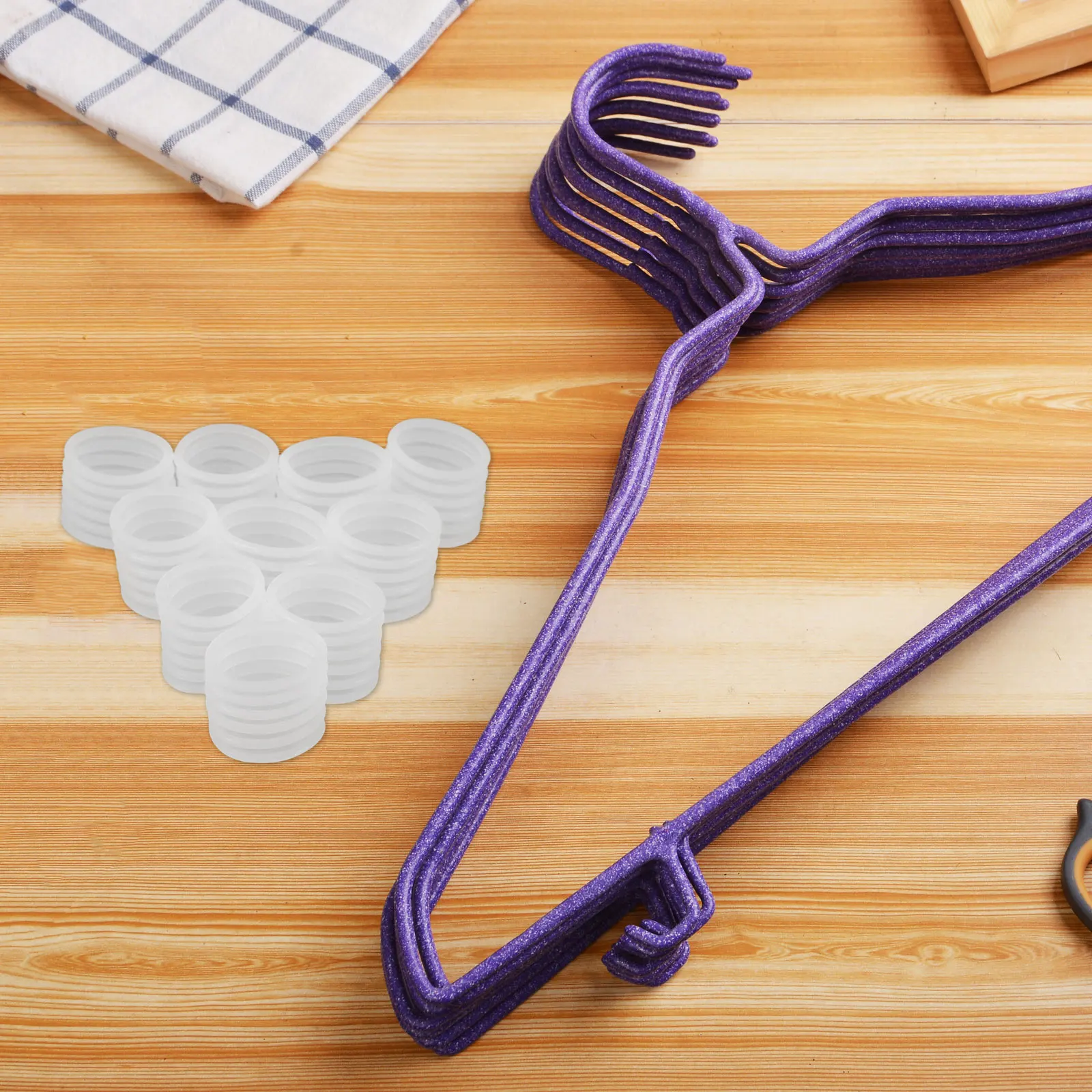 

100Pcs Non-Slip Hanger Grip Sleeves Silicone Material Sturdy Practical Wardrobe Supplies Clothing Hanger Sleeves