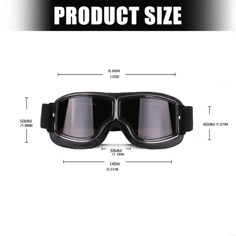 M76E Daily Motorradbrille mit Retro-Riemen, geeignet für den Helmgebrauch Freien – Detail 6