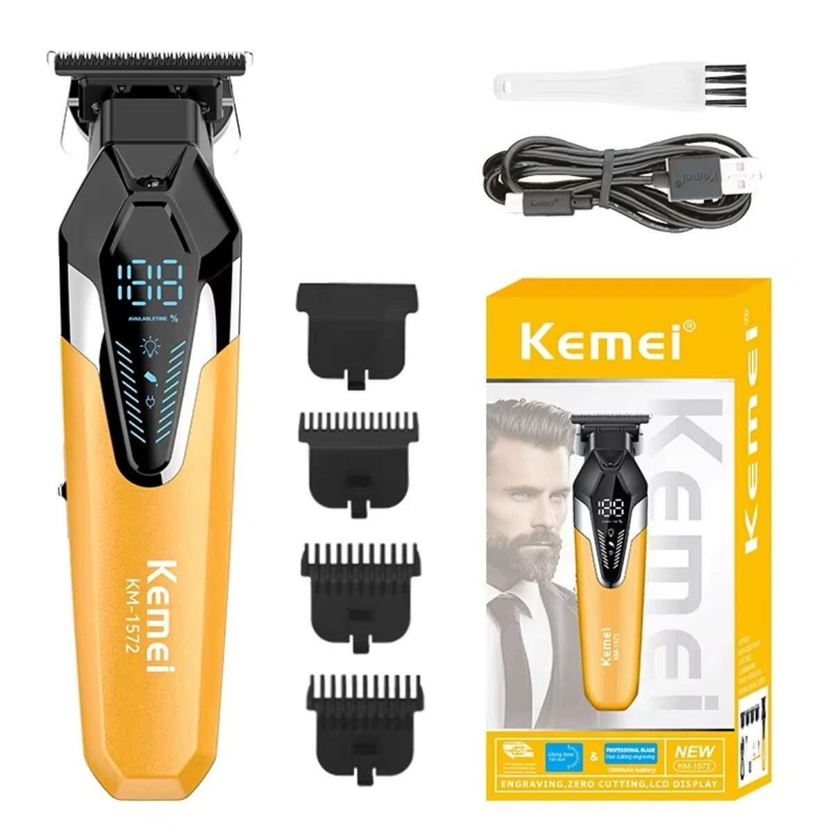 Kemei Hair Trimmers Electric Clippers Professional Hair Trimmers Rechargeable Haircut Machine Cordless Trimmer for Men KM-1572