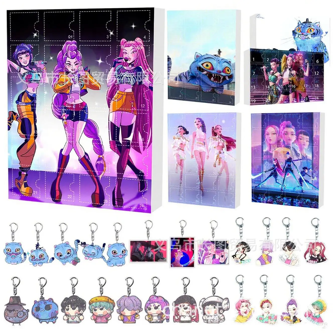 KPOP Demon Hunter Girl Group Calendario de cuenta regresiva de Navidad caja ciega mochila llavero de coche colgante acrílico adorno colgante regalo