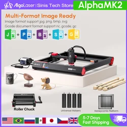 AlgoLaser AlphaMK2 40*41CM CNC Laser Engraver Cutter With Screen Table Woodworking Tool Engraving Cutting Machine Metal Printer