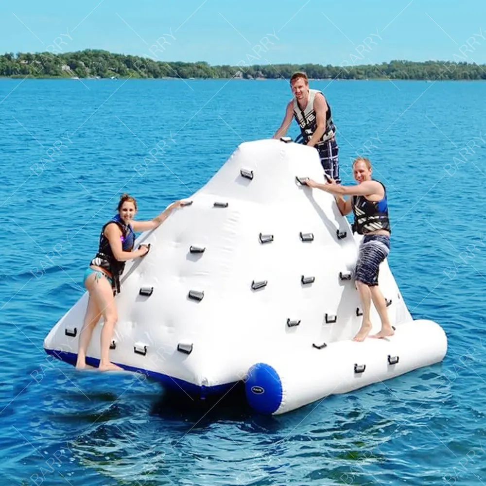 

Commercial Iceberg White Green Water Sports Inflatable Pool Iceberg Float for Beach Fun