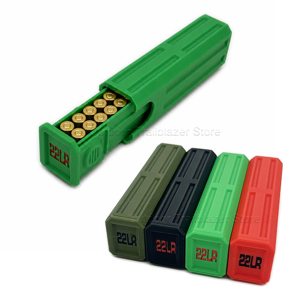 Tactical 30 Rounds Mini .22LR Ammo Box Sliding Cover Portable  Lightweight Pocket Bullet Organizer Hunting Accessories