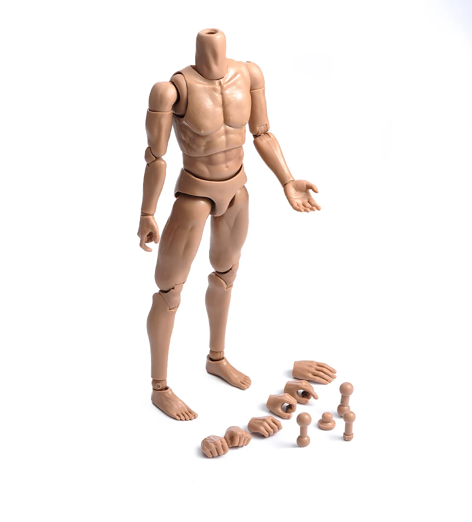 1:6 Scale durable Muscle Fitness Male Figure soldier Body Model Toys with extra hands accessory