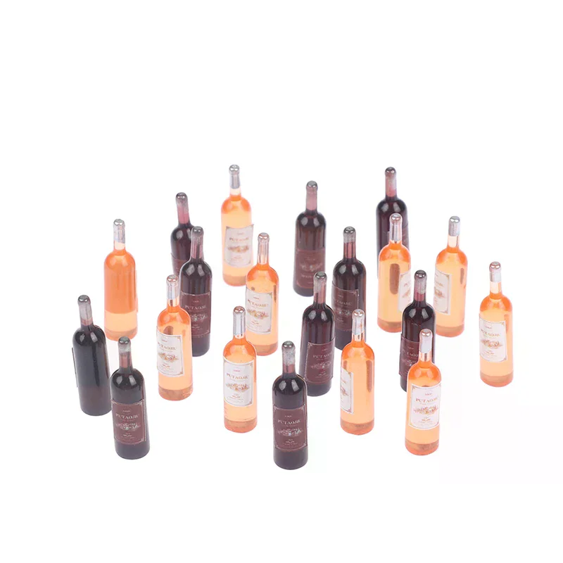 Dollhouse Miniature Toys 10pcs 12 Bottles of Red Wine Kitchen Food 1/12 Perfect Gift For Kids Safe For Children