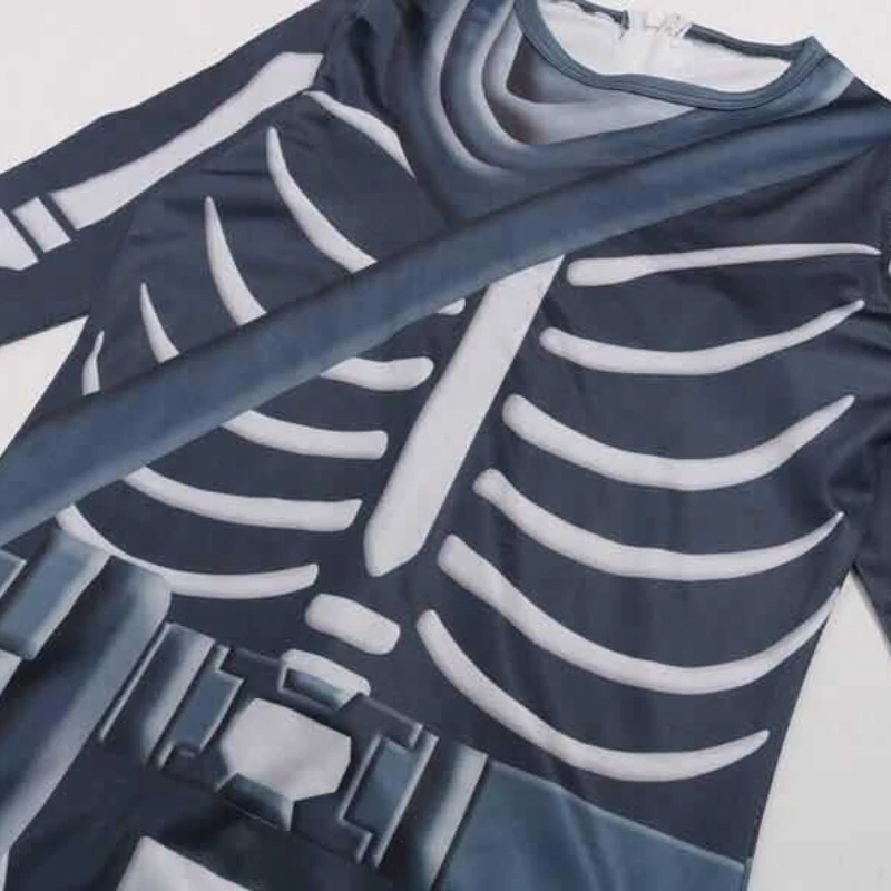 Fortnite Skull Trooper Halloween Mask Jumpsuit Game Cosplay Costume Anime Cosplay Raptor Skeleton Party Clothes Suit Bodysuit