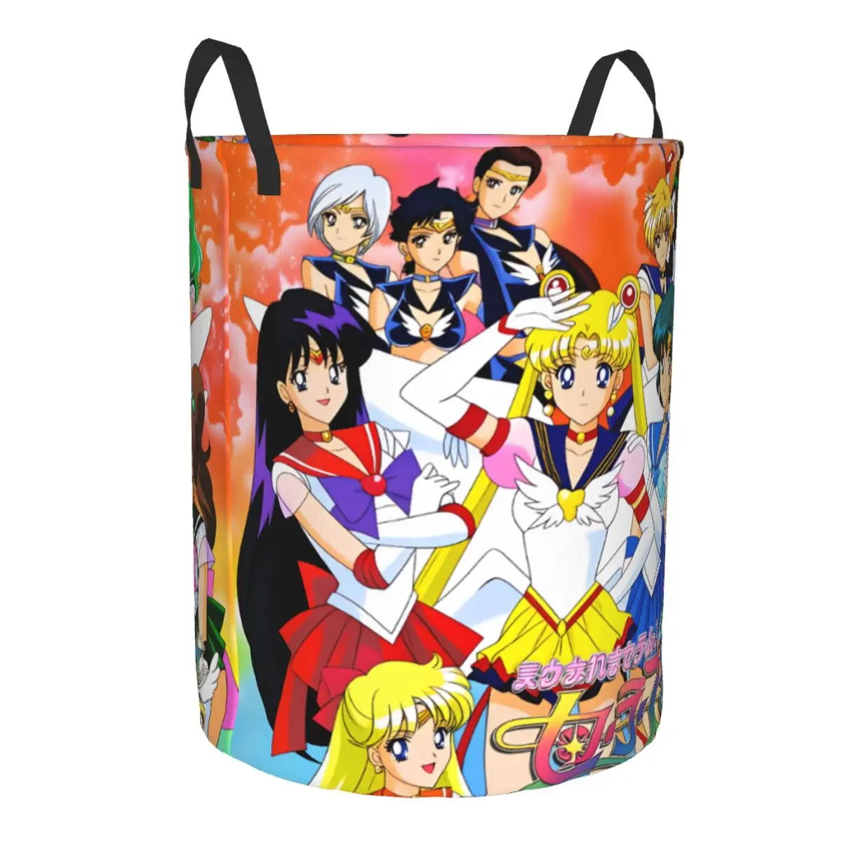 Sailor Chibi Moon Jupiter Laundry Basket Collapsible Mercury Mars Clothes Hamper Storage Bin for Bathroom view 2