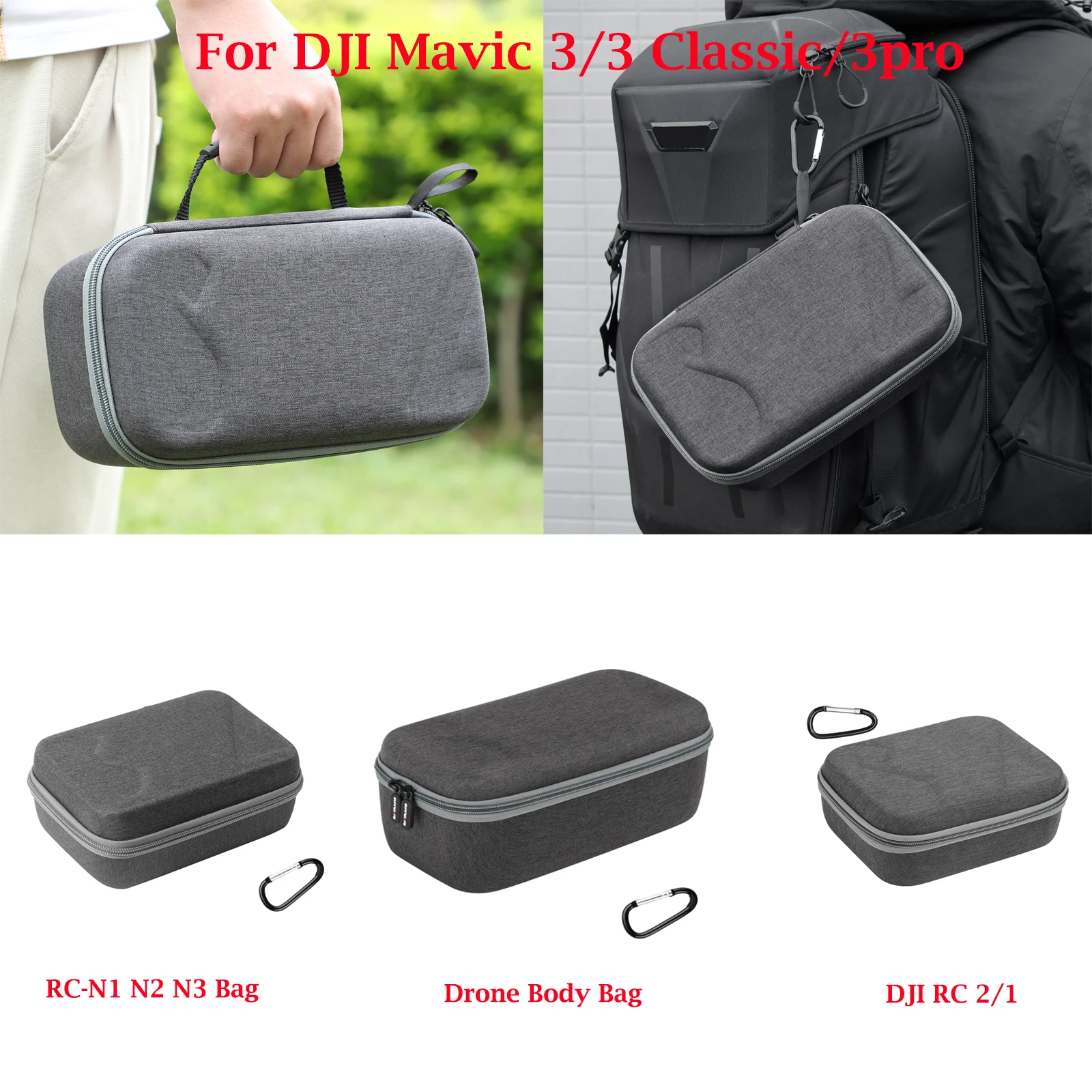 Storage Bag for Mavic 3 Pro Shoulder Box Carrying Case for DJI Mavic 3 Classic/Mavic 3 RC/RC-N1 Remote Control Accessories