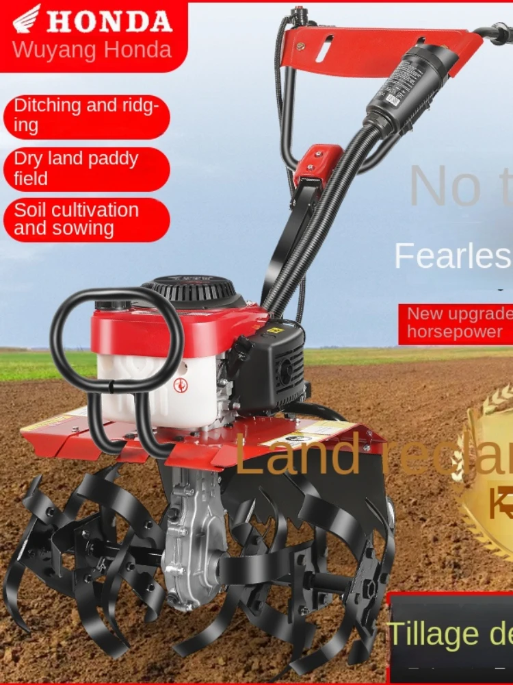 YY Micro-Tiller Four-Stroke Small Soil Loosening Agricultural Furrow Rotary Tiller