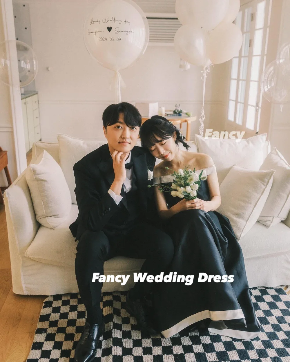 Fancy Simple Off Shoulder Bow Wedding Dress Soft Satin 웨딩드레스  A Line Wedding Party Engagement Dresses Customized