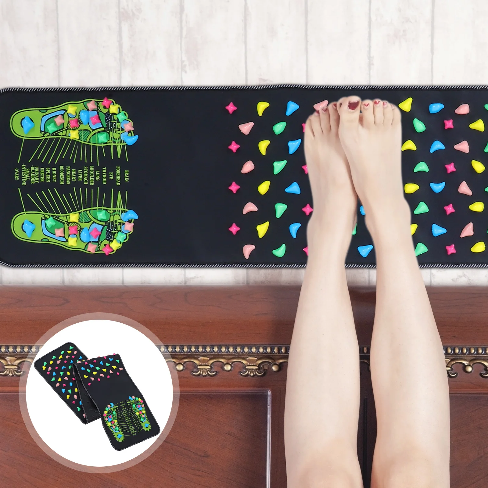 

Массажный коврик для ног, имитация камня, нацеливание точек давления, материал ПП, недеформирующий легкий раствор для терапии ног