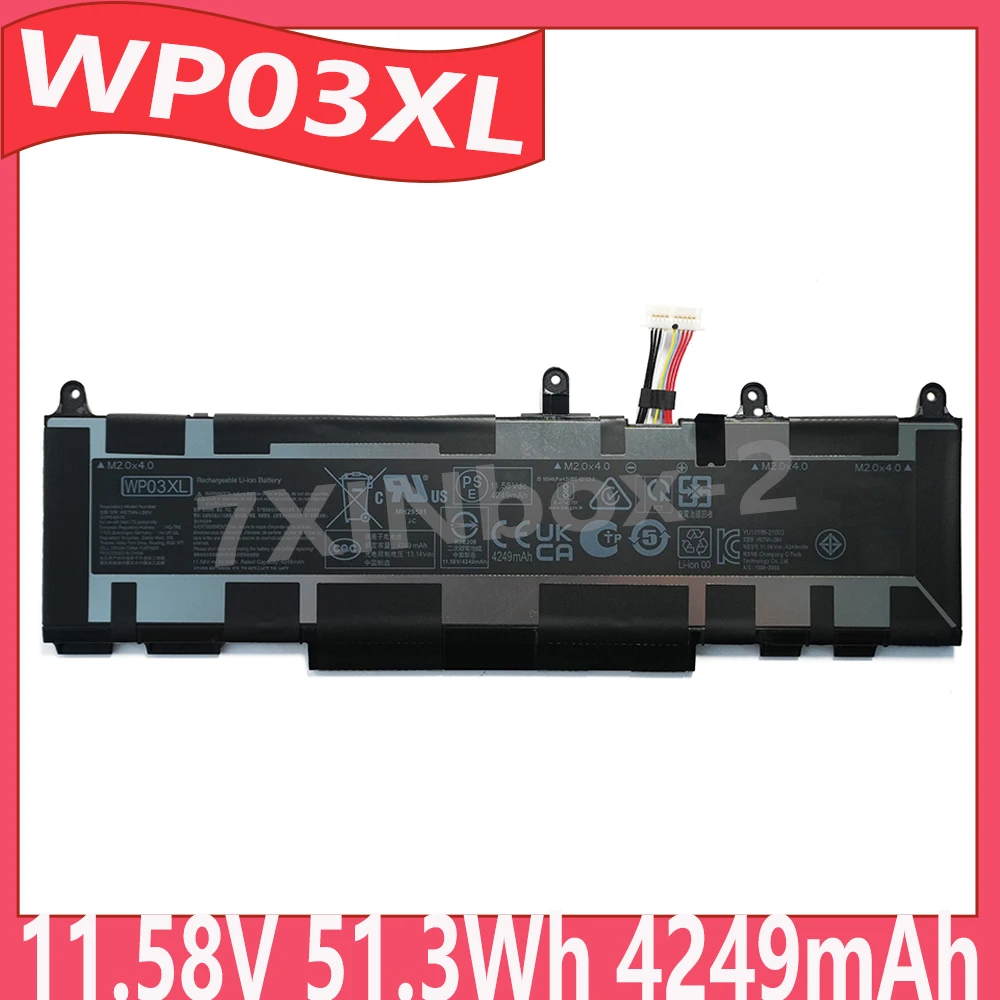 

WP03XL 11.58V 51.3Wh 4249mAh Laptop Battery For HP EliteBook 830 835 840 845 860 865 G9 G10 x360 1040 G9 G10 Split X2 13-M00