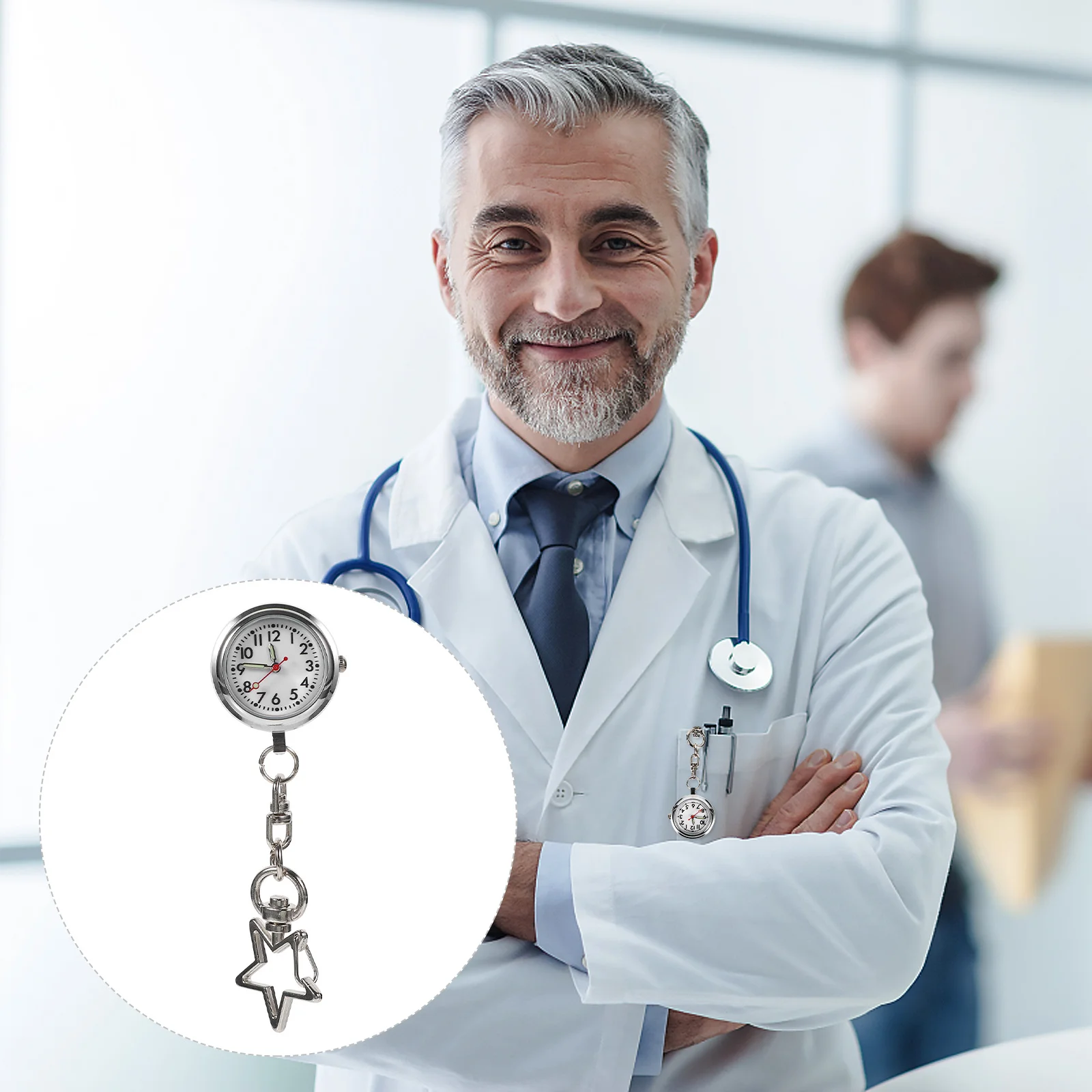 

Nurse Pocket Watch Lightweight Alloy Hanging Pocket Watch Clip On For Women Nurses Doctors Fob Timepiece Nursing Tool