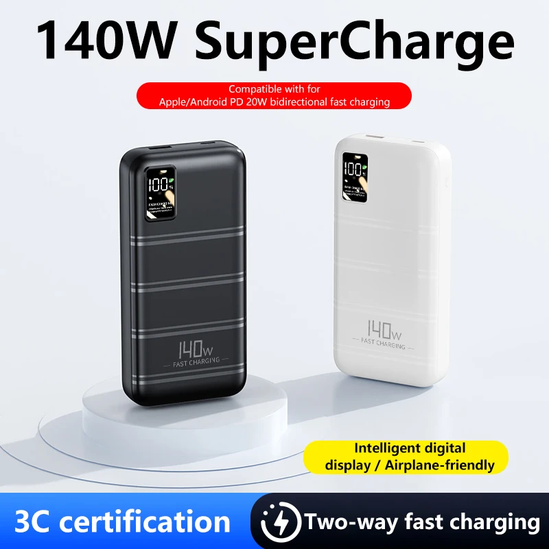 

Портативное зарядное устройство (Power Bank) 140 Вт, 500000 мАч, сверхбыстрая зарядка, для iPhone 12-17, Samsung, CCC 2026, Новинка