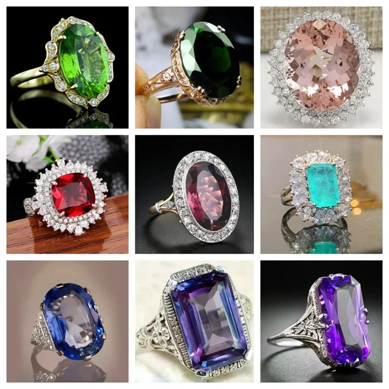 Attend The Banquet with Fashionable and Personalized Design, Ring Temperament, Luxurious and Translucent Zircon Accessories