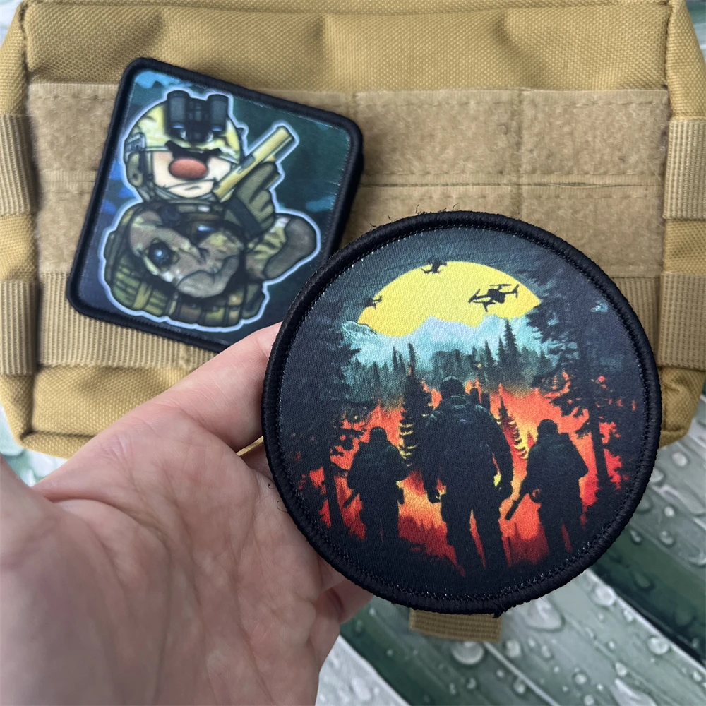 Mochila tática militar com adesivos de gancho e loop, mestre, chevron, Rússia, moral, aventura