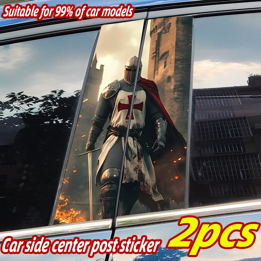 

Crusades Soldier Car Stickers Auto B Pillar Waterproof Sunscreen Decor Cover Scratches Car Door Pillar Vinyl Decals Accessories
