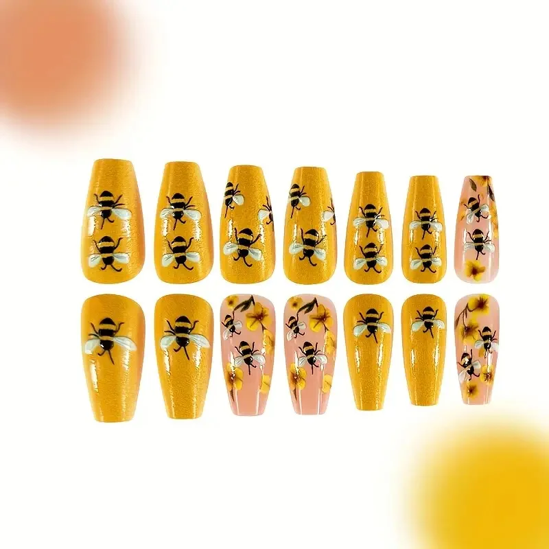 24PCS กดบนเล็บเกราะใหม่ยุโรปและอเมริกา Rainbow Gradient Love Nail Art ที่ถอดออกได้เล็บปลอมเคล็ดลับ