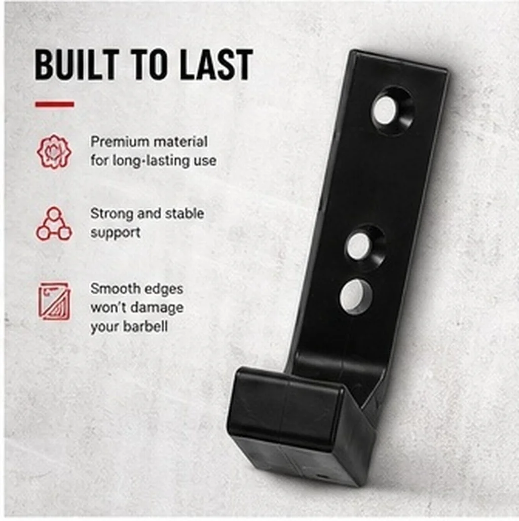 Heavy Duty Wall Mounted Barbell Rack – Space-Saving 2-Piece Fitness Equipment Storage Stand for Home & Gym
