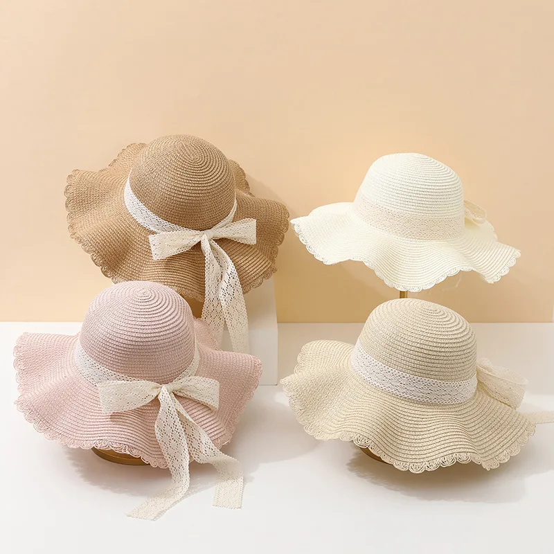 Straw Sun Hat Lace Sun Shade Straw Hat Summer Small Fresh Sunscreen Beach Hat
