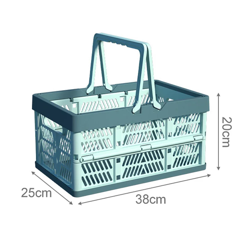 Plastic Foldable Storage Basket Organizer Sundries Snack Toys Storage Basket Desktop Camping Crate Folding Box Kitchen Organizer