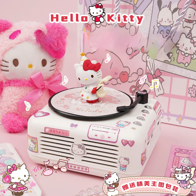 

Динамик Sanrio с Bluetooth Hello Kitty Cinnamoroll, Музыкальная шкатулка с записью звука Kawaii, стерео, объемный звук, длительный срок службы батареи